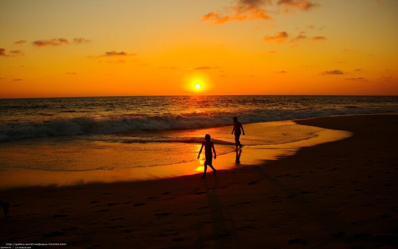 Silhouettes of Two People — Orange, Serene