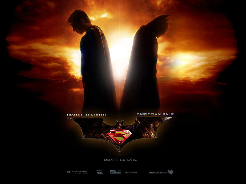 Silhouettes of Two Superheroes — Black