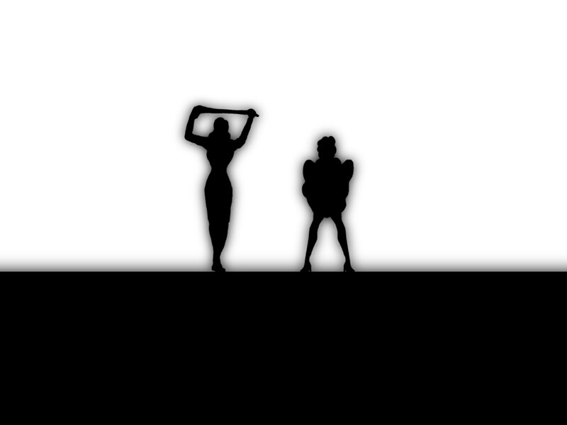 Silhouettes of Two Women — Black, Dramatic