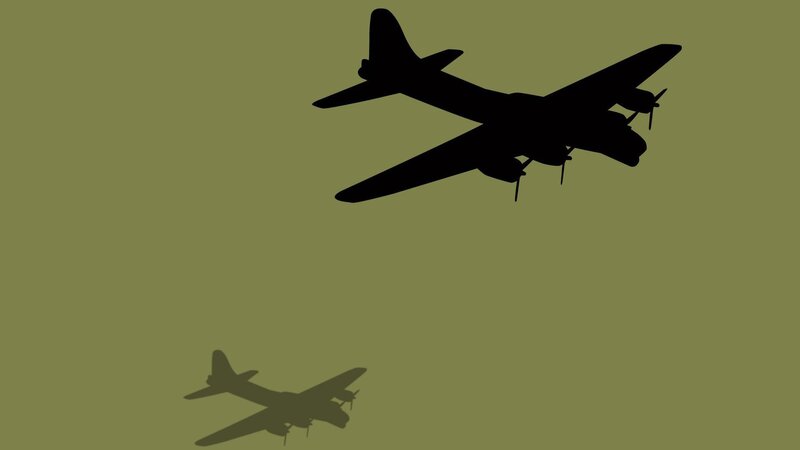 silhouettes of vintage bombers