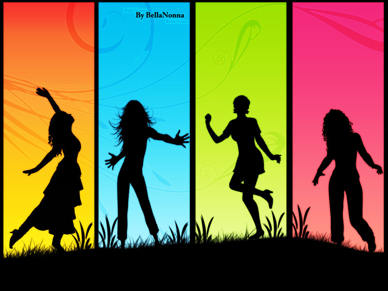 Silhouettes of Women Dancing