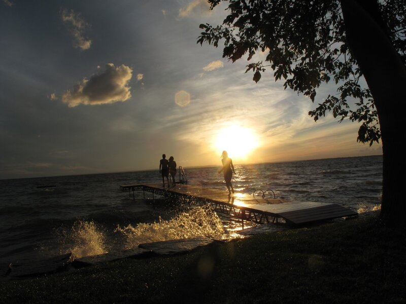 Silhouettes on a Dock