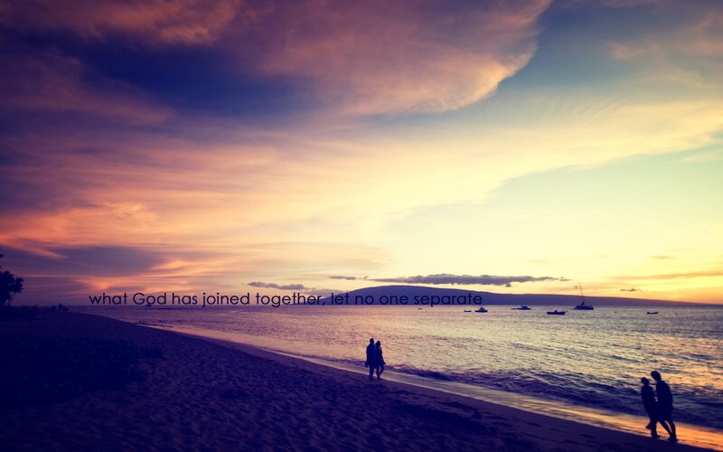 Silhouettes on Beach — Purple, Serene