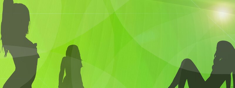 silhouettes on green background