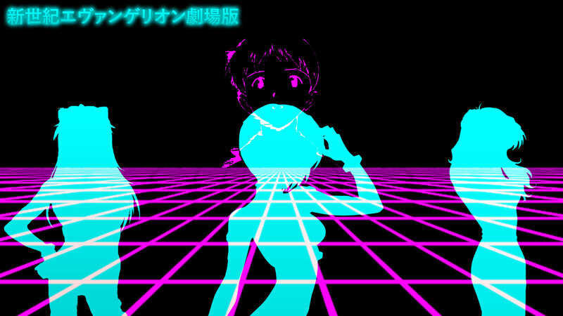 Silhouettes on Grid — Cyan
