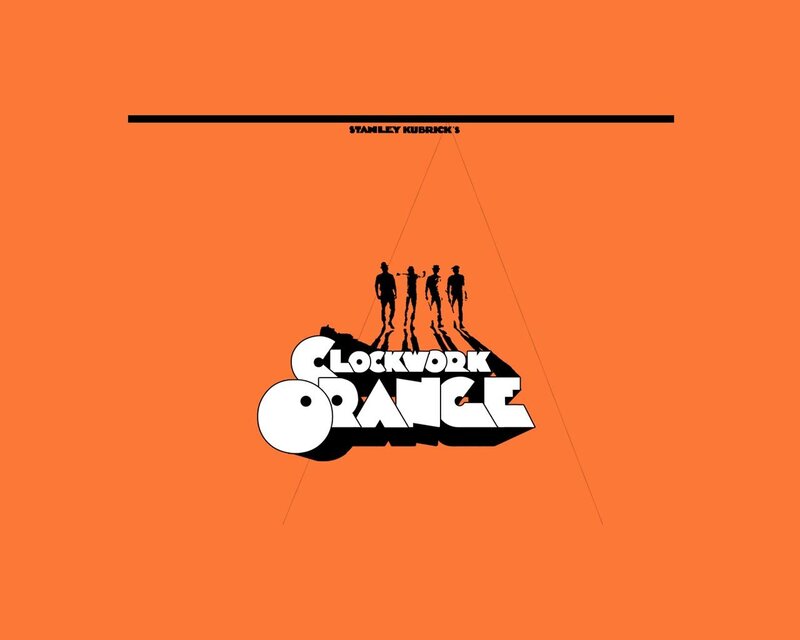 Silhouettes on Orange Background — Dramatic