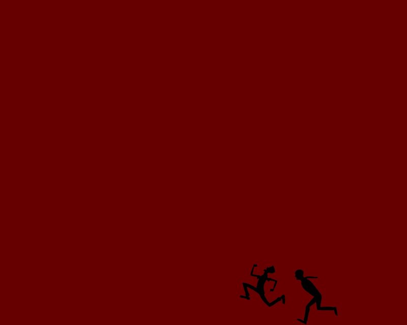 Silhouettes running on red