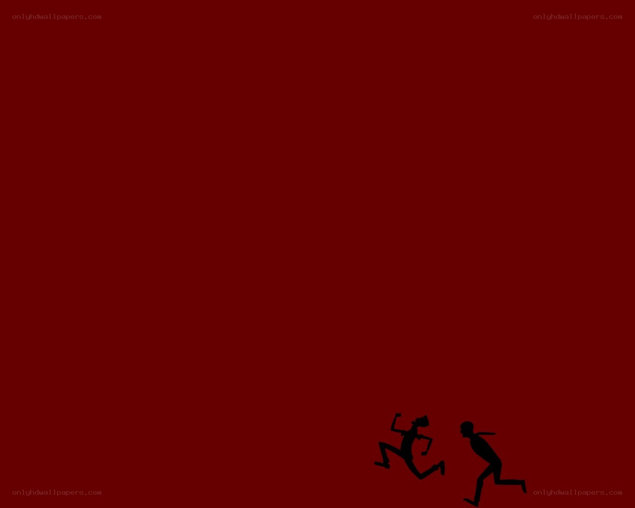 Silhouettes running on red