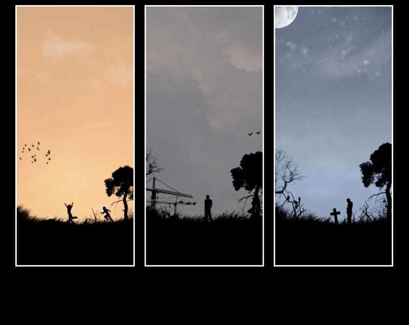 Silhouettes through the day