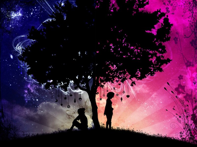 Silhouettes under a Tree