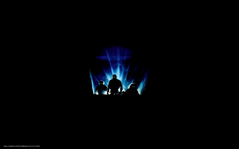 silhouettes under blue lights