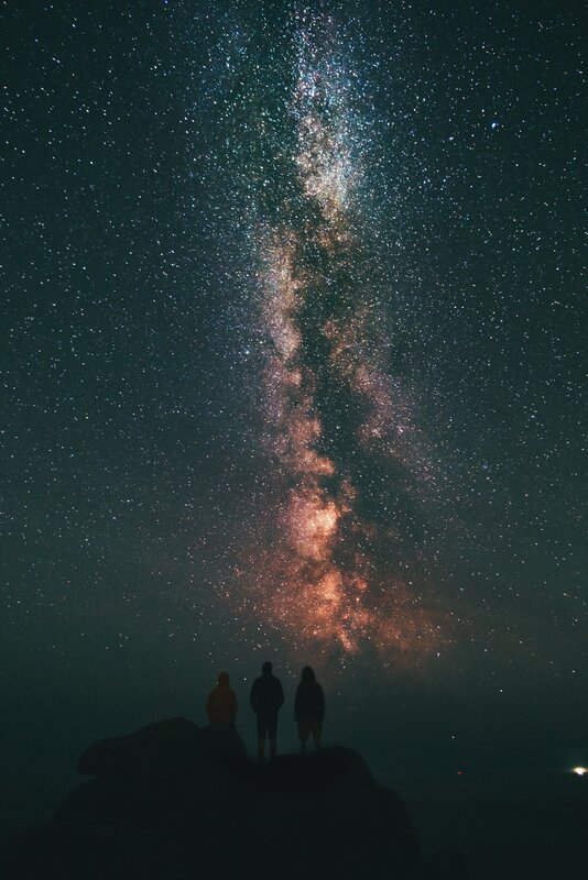 Silhouettes under Milky Way — Black