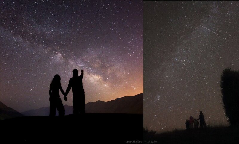 Silhouettes under Starry Sky — Black