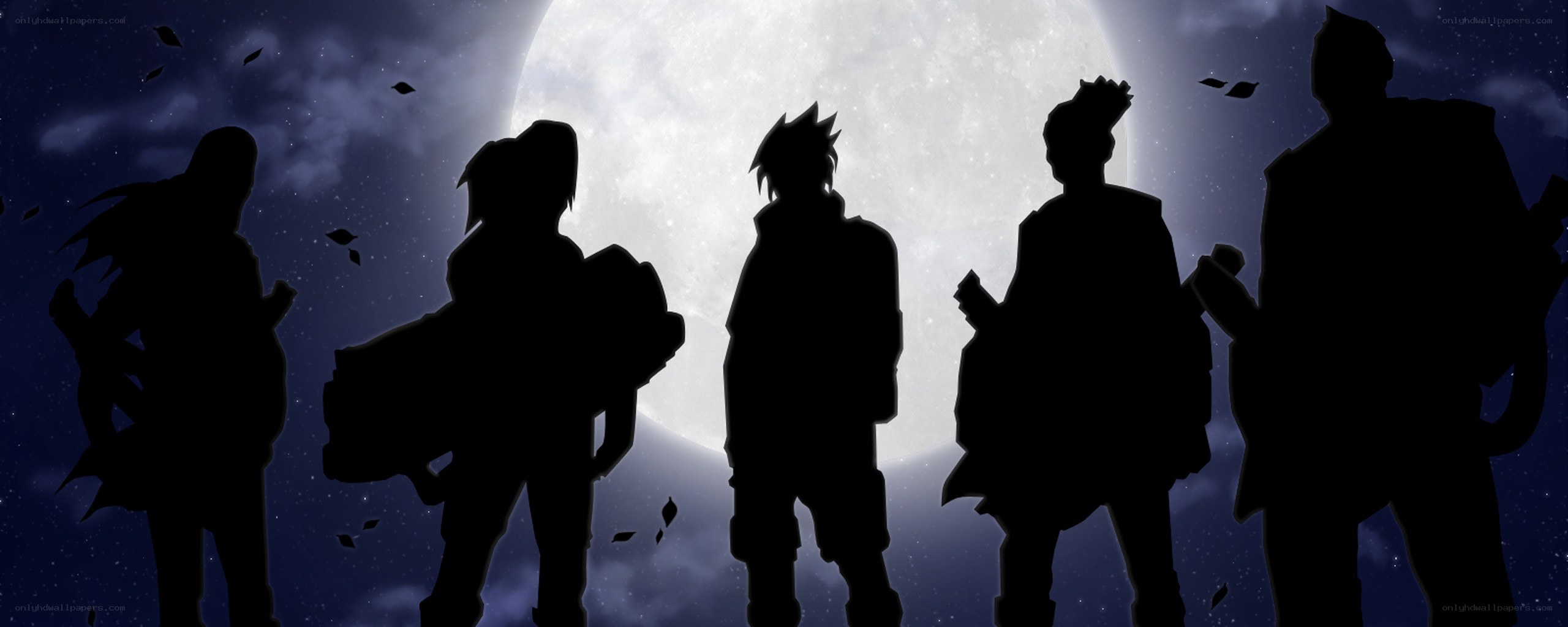 Silhouettes under the moon