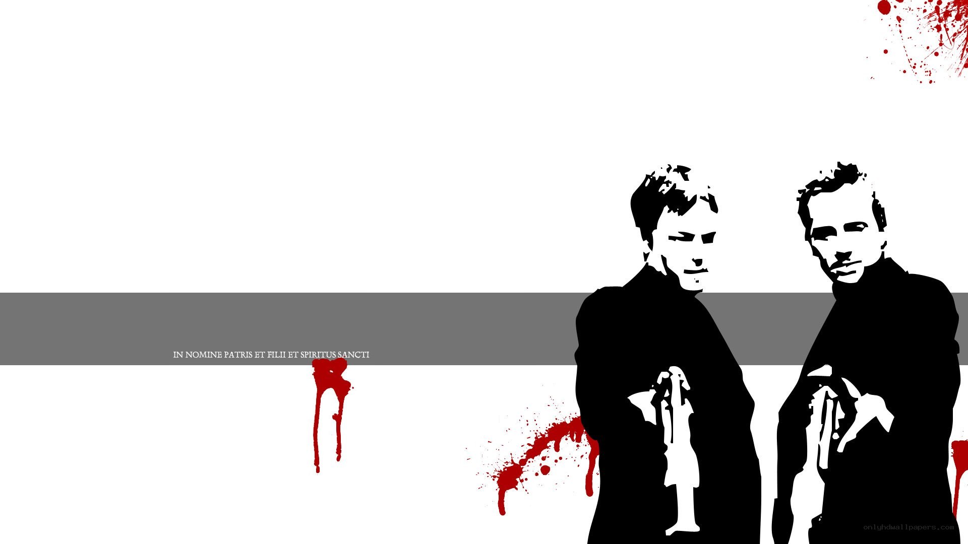 silhouettes with blood splatters