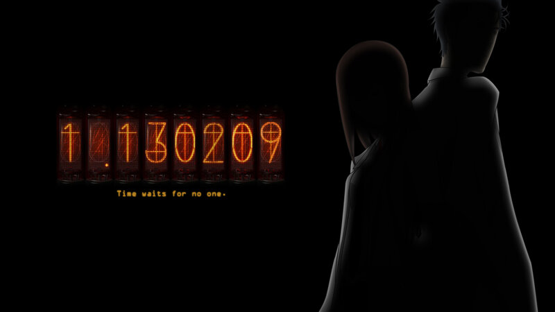 silhouettes with digital clock