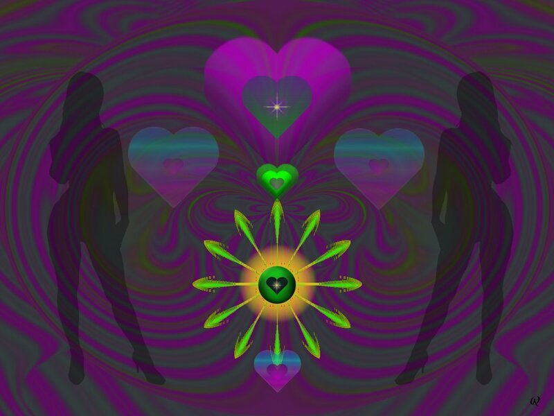 Silhouettes with Heart Symbols