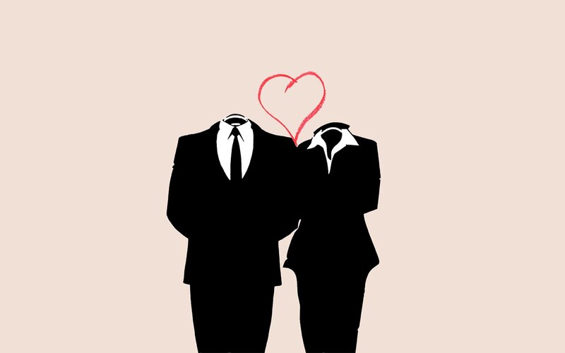silhouettes with heart