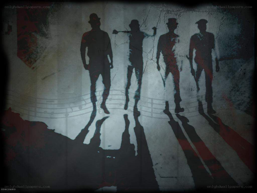 Silhouettes with musical notes