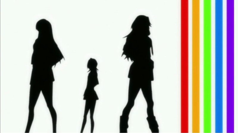 silhouettes with rainbow stripes