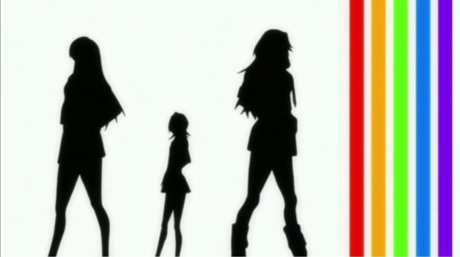 silhouettes with rainbow stripes