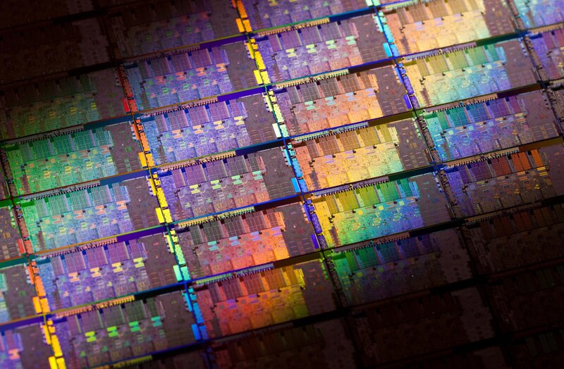Silicon Wafer with Chips — Purple