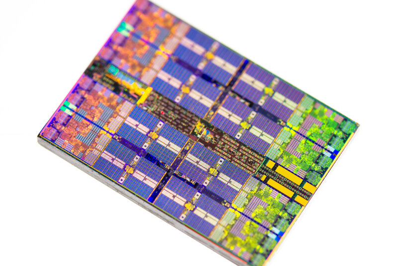 Silicon Wafer with Circuits — Blue