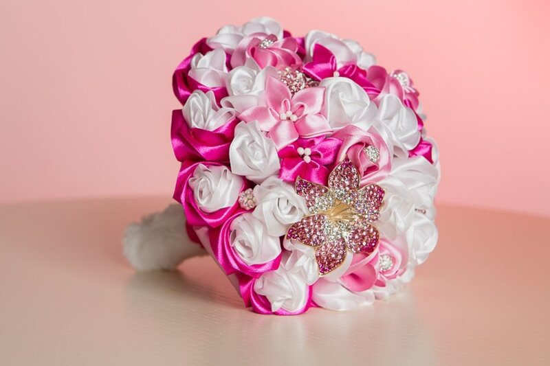 Silk Flower Bouquet — Pink