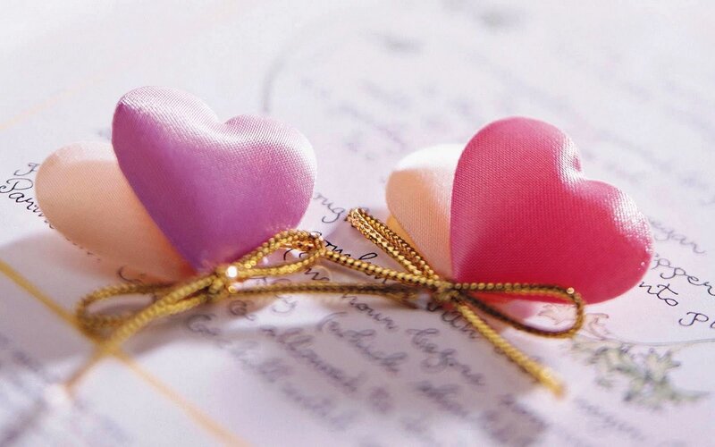 Silk Hearts on Letter