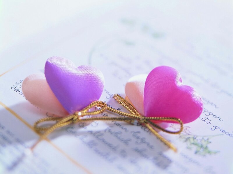 Silk Hearts on Paper — Purple