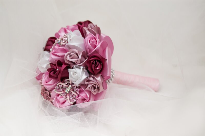 Silk Rose Bouquet — Pink, Elegant, Photograph