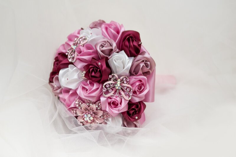 Silk Rose Bouquet — Pink