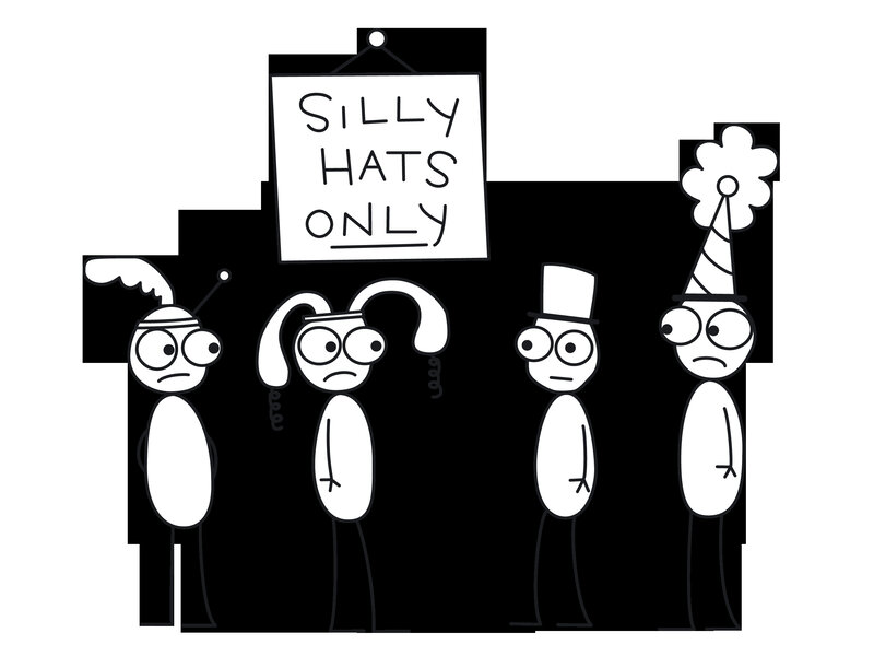 silly hats only sign