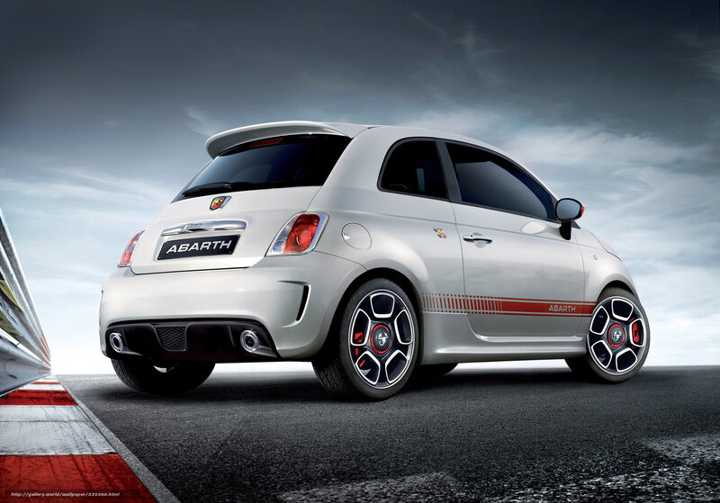 Silver Abarth Car — Dramatic, Photograph, Road