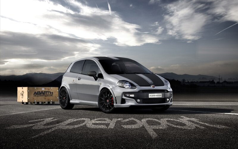 Silver Abarth Car — Gray, Dramatic, Sunset, Photograph, Crate
