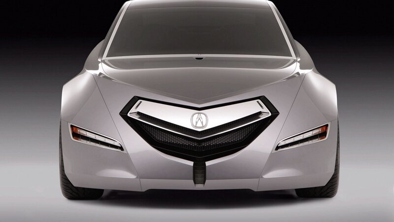 Silver Acura Concept Car — Dramatic, Photograph, Grille, Headlights