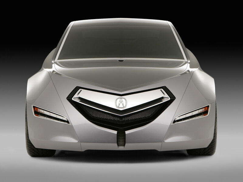 Silver Acura Concept Car — Dramatic, Photograph, Grille
