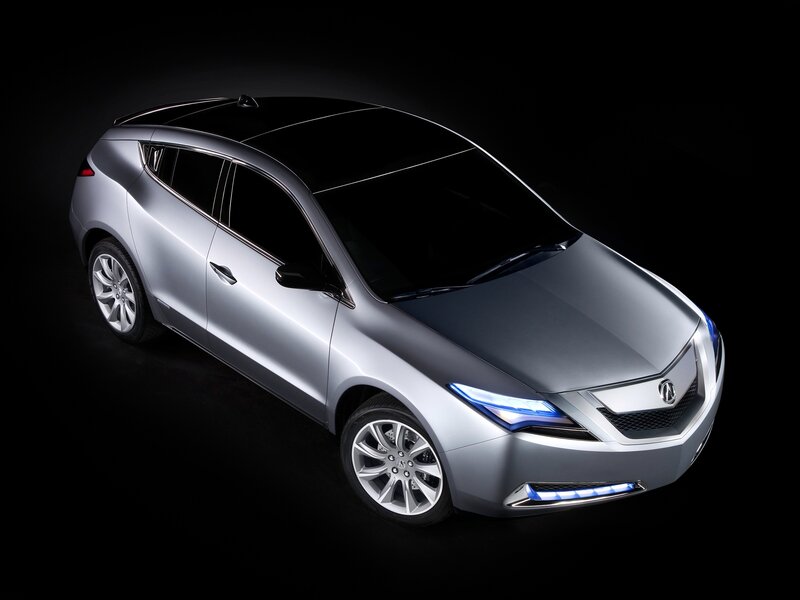 Silver Acura Concept Car — Dramatic, Photograph, Headlights, Wheels