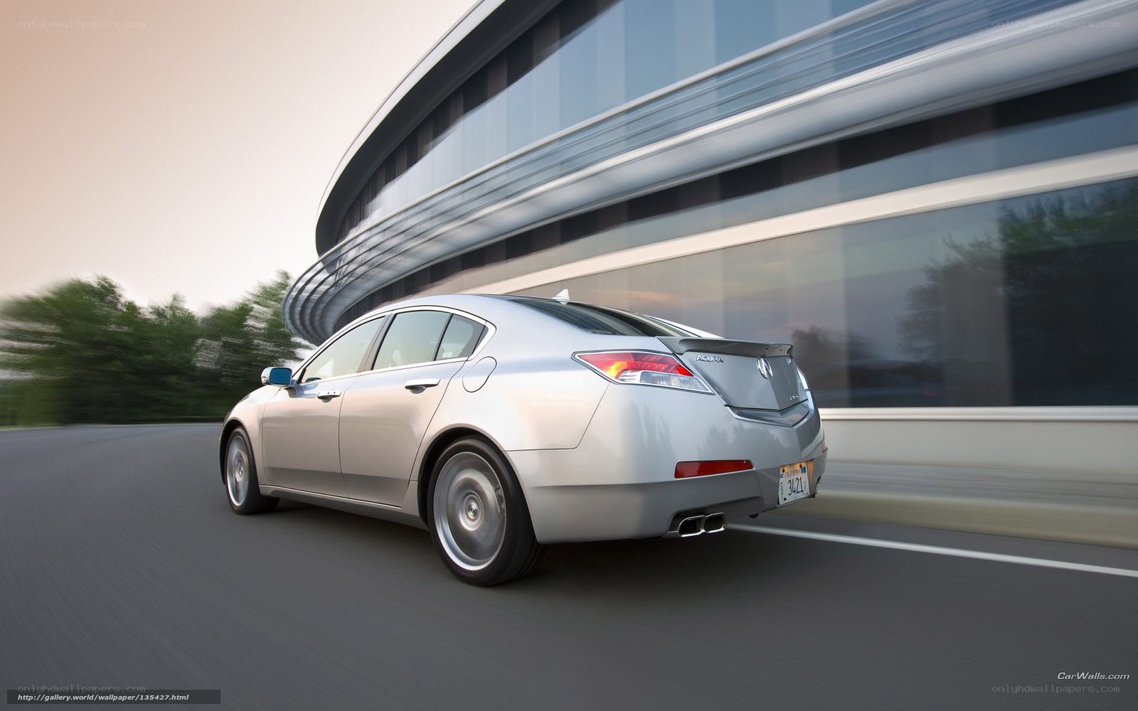 silver acura driving on road