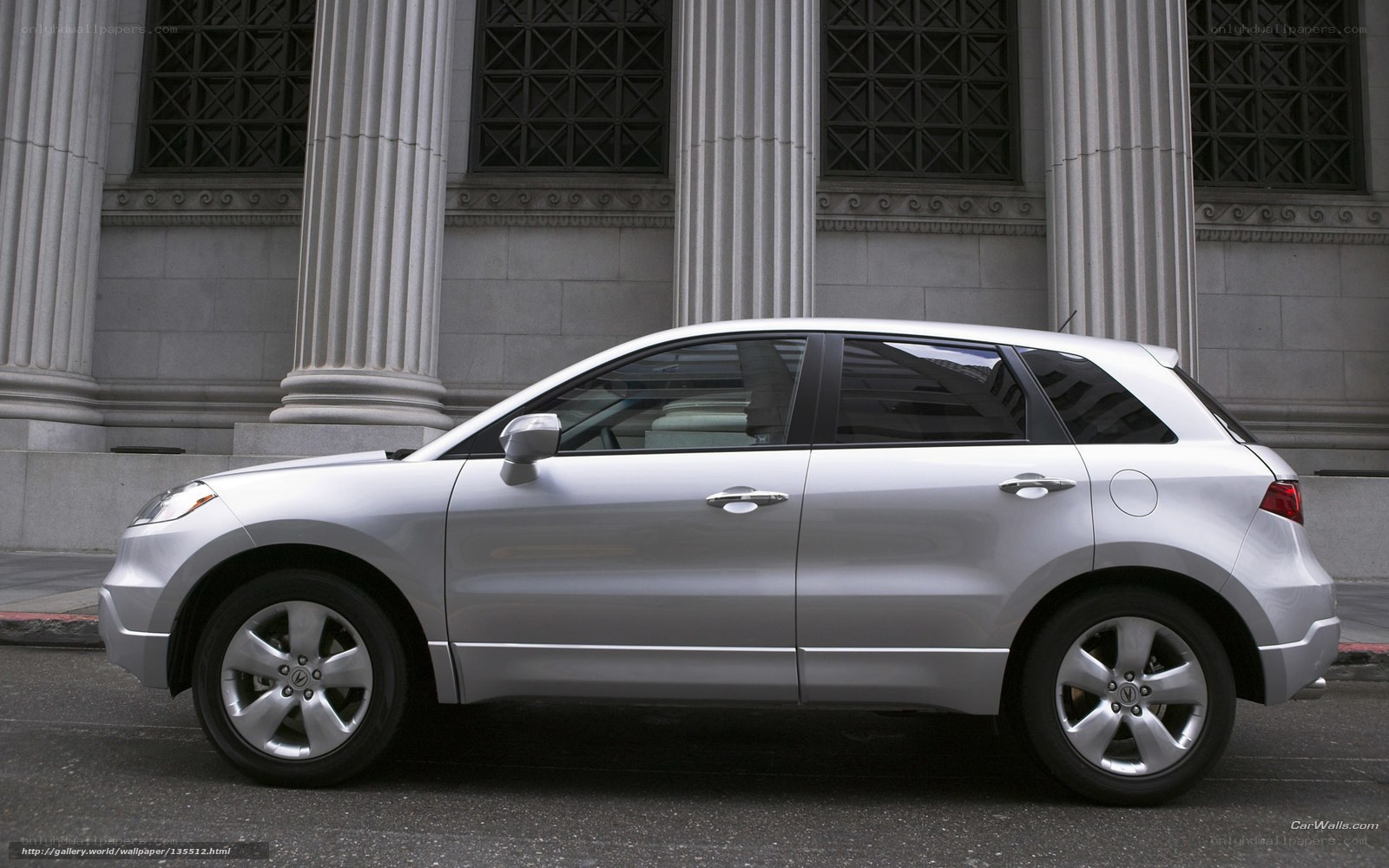 silver acura rdx parked