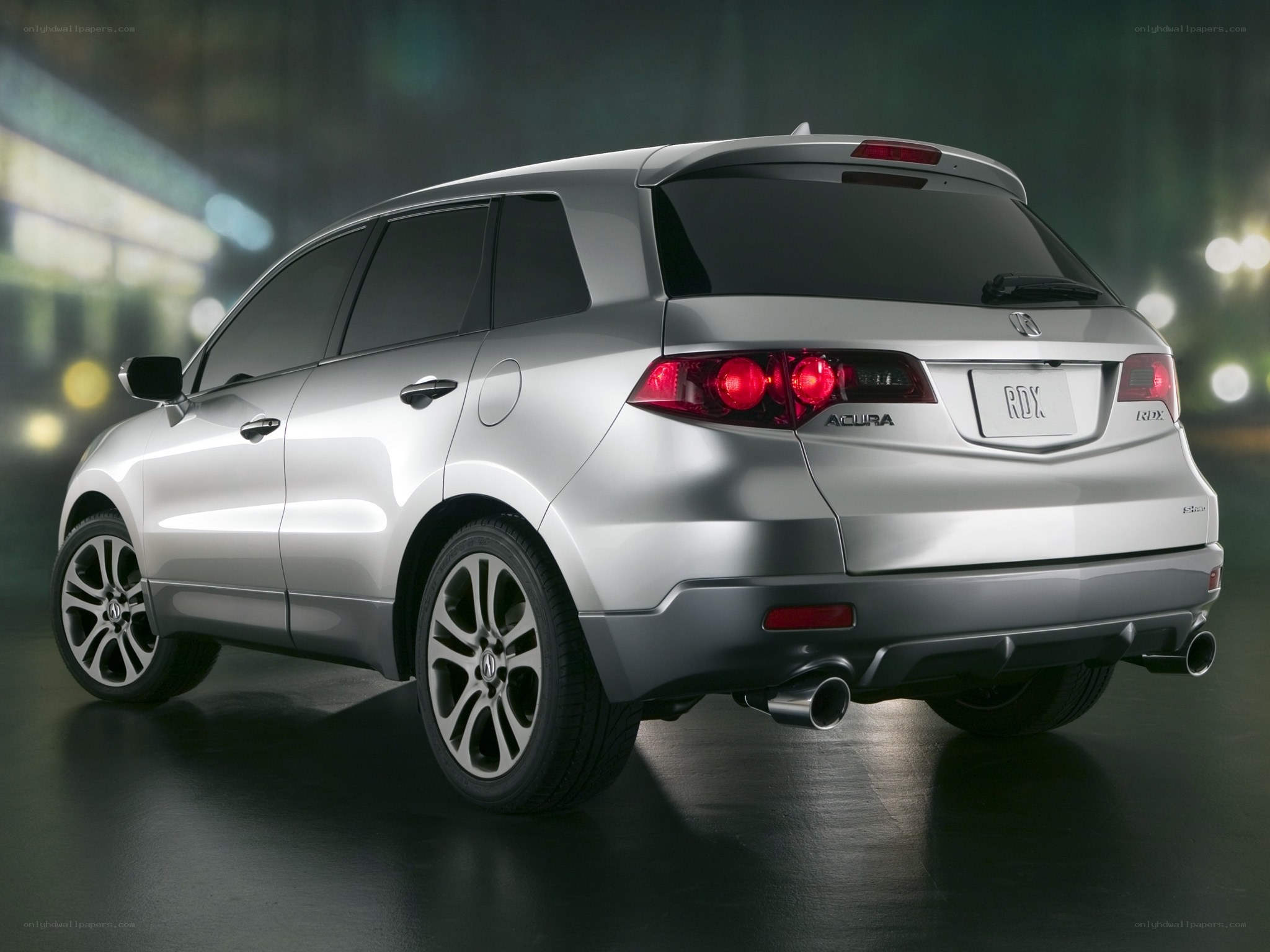 Silver Acura RDX rear view