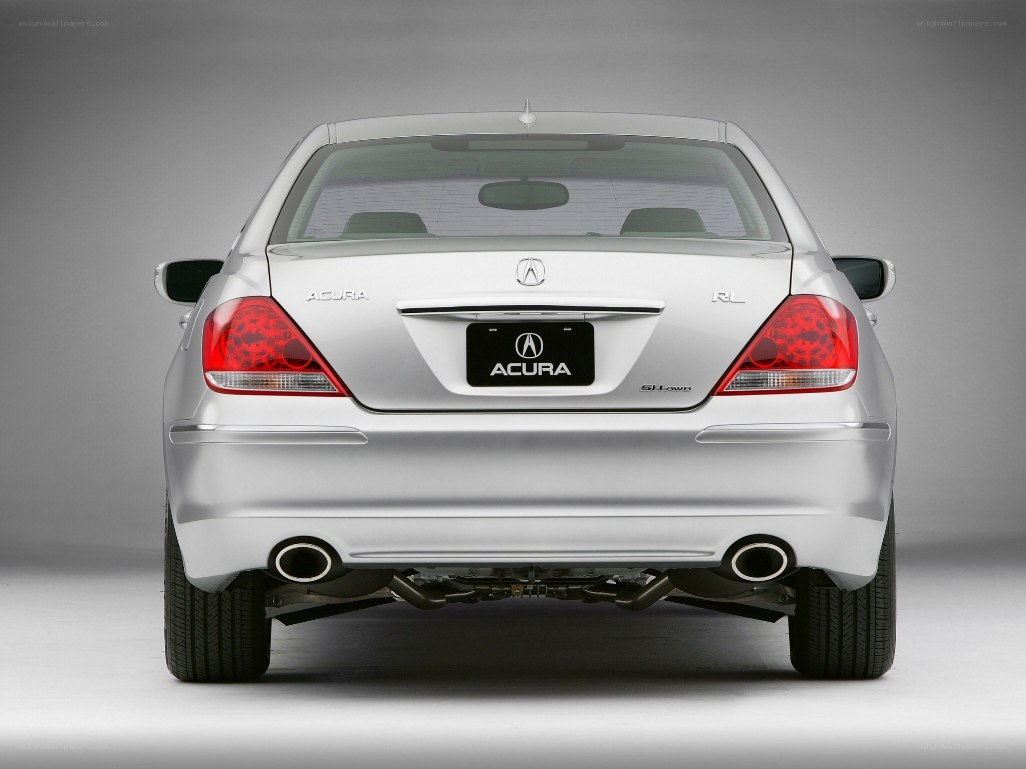 silver acura rl rear view