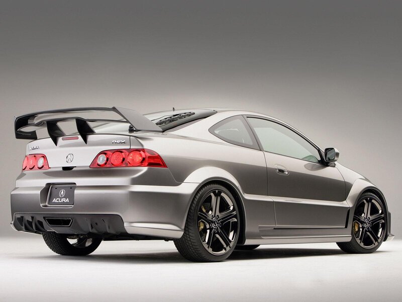 Silver Acura RSX with rear spoiler