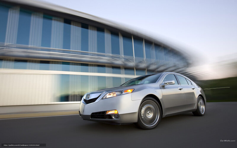 Silver Acura TL in motion
