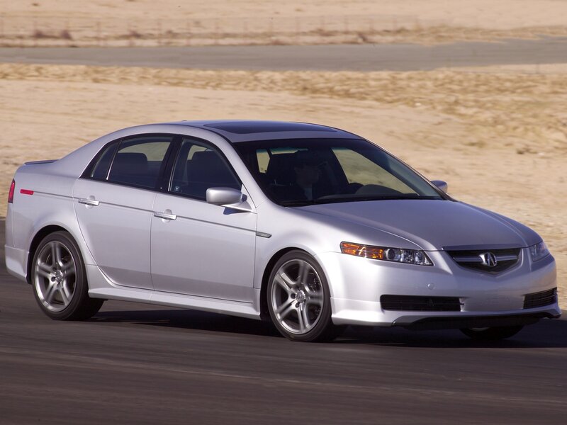 silver acura tl in motion