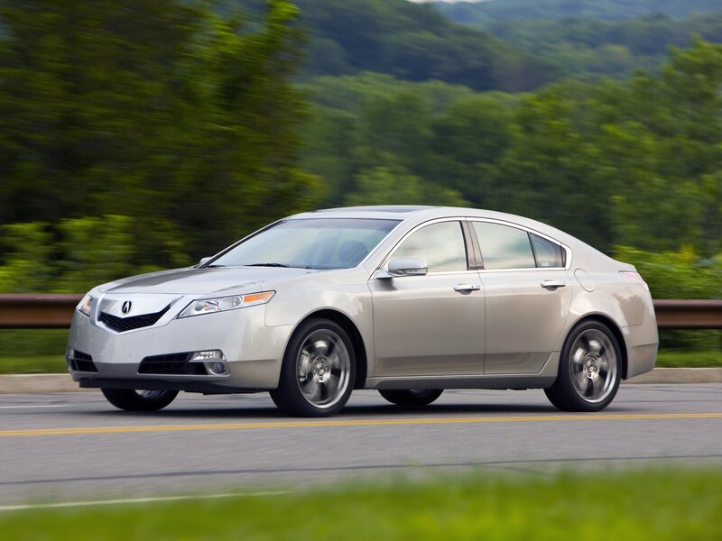 silver acura tl in motion