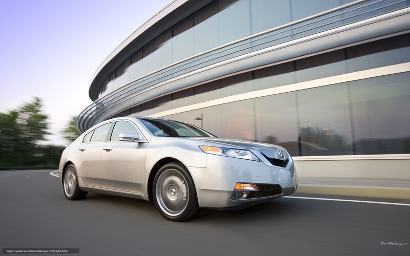 Silver Acura TL in motion