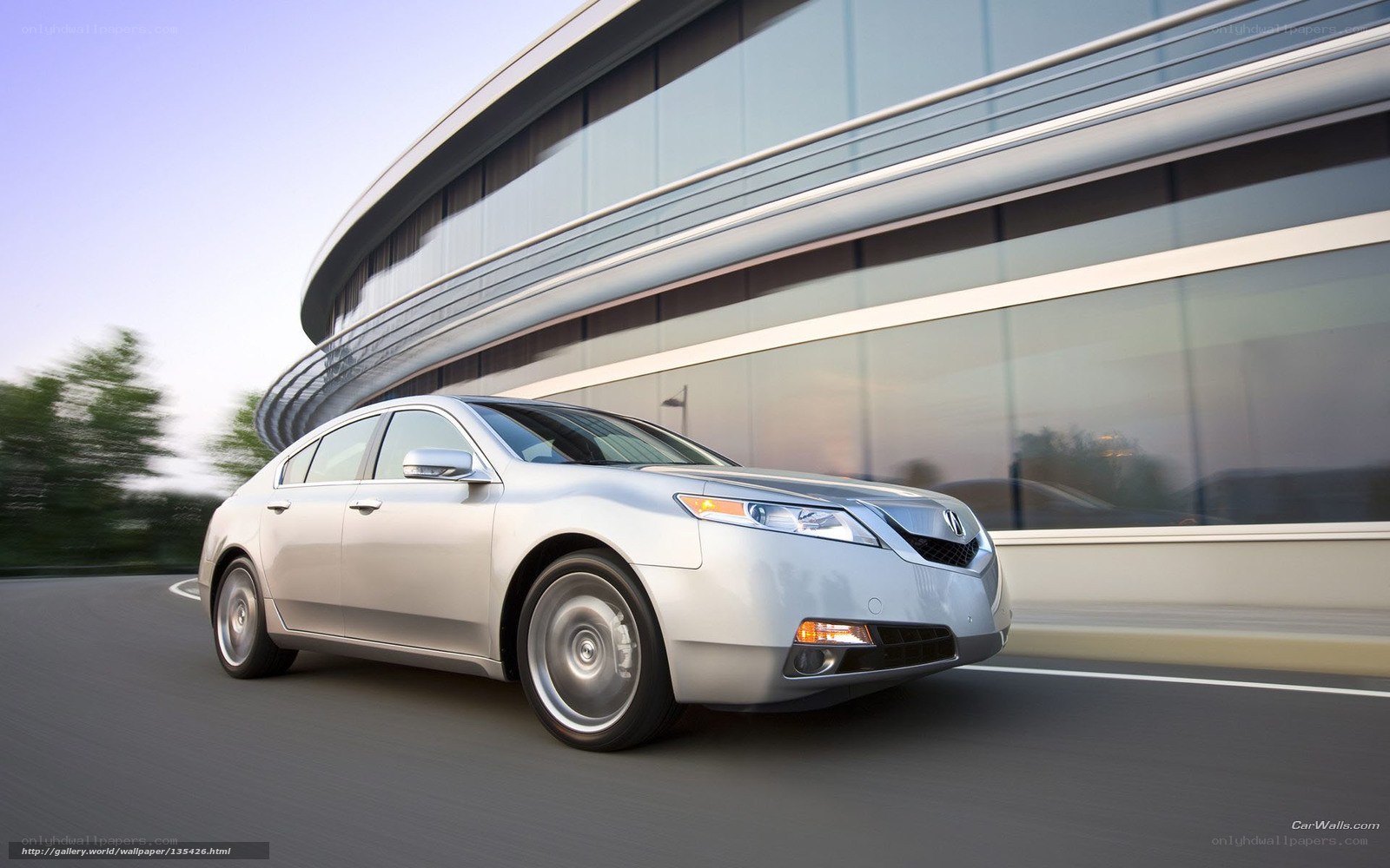 Silver Acura TL in motion