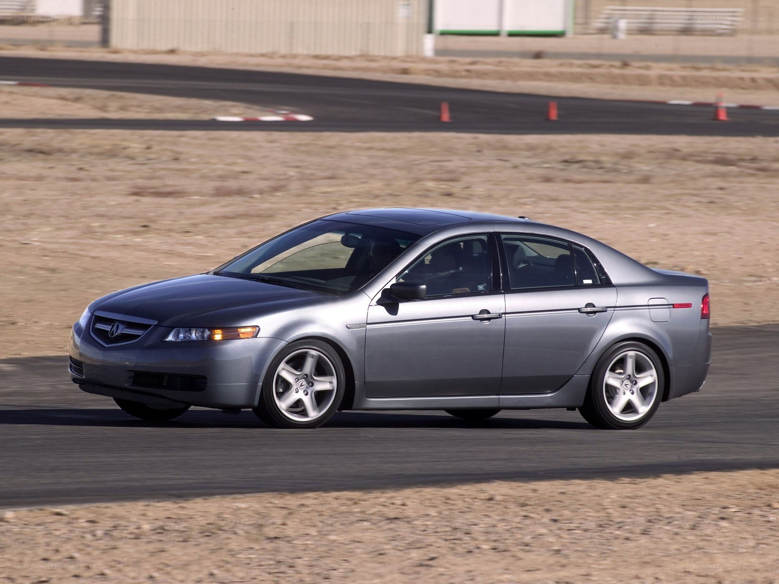 silver acura tl on track