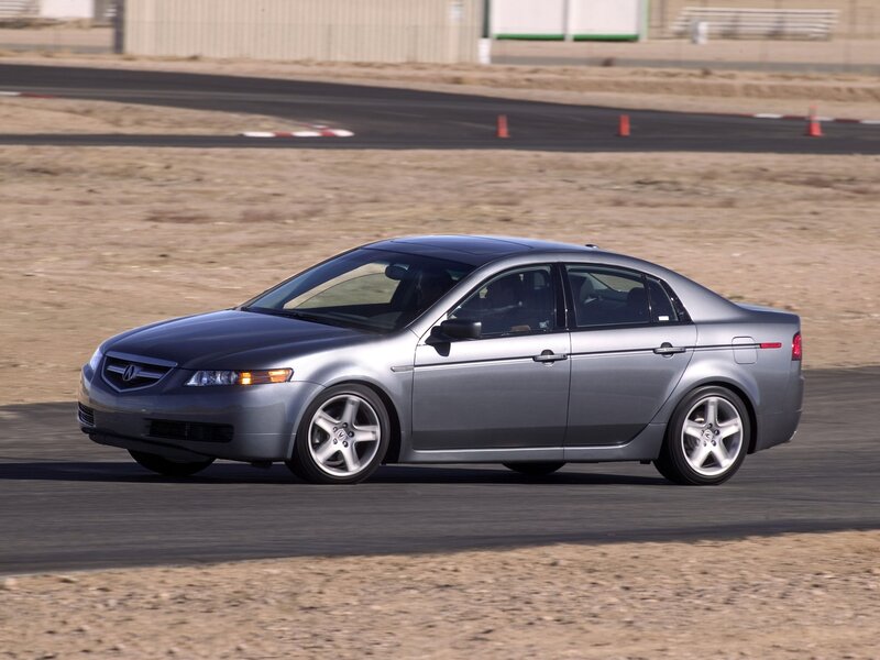 silver acura tl on track